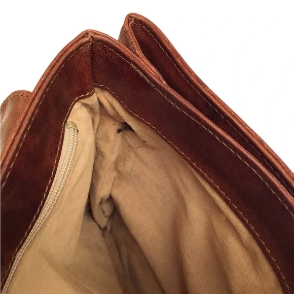 Oroton Vintage Brown Leather Satchel Made In Australia - Picture 14 of 15